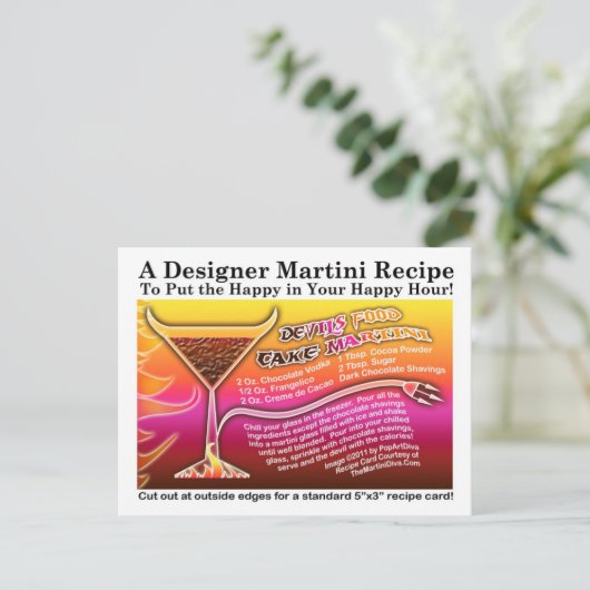 デビルズフードケーキマルティーニレシピカード葉書 ポストカード (スタンド正面)