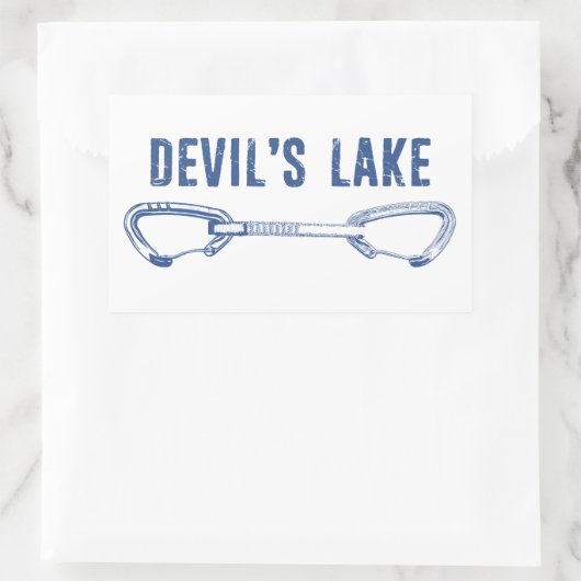 デビルズレイクロック登山クイックドロー 長方形シール (バッグ)