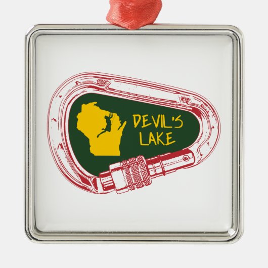 デビルズレイク登山カラビナー メタルオーナメント (正面)