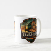 デビルズ湖、ノースダコタ |ヴィンテージ コーヒーマグカップ (正面右)