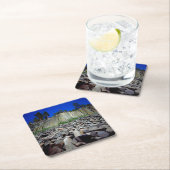 デビルズ·ポストパイルの玄武岩層 スクエアペーパーコースター (インサイチュ)