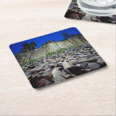 デビルズ·ポストパイルの玄武岩層 スクエアペーパーコースター (アングル)