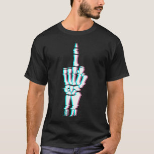 デビルフィンガースカルハンドグリッチエフェクト Tシャツ