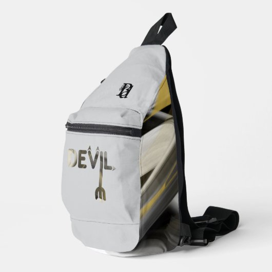 デビルホワイトスリングバッグトレンド抽象芸術ブラック金ゴールド スリングバッグ (右コーナー)