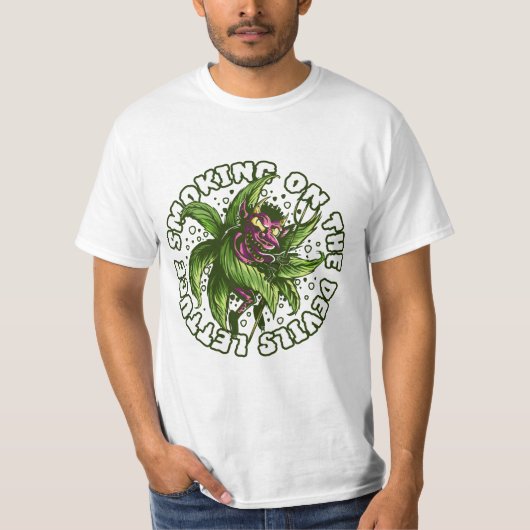 デビルレタスの上で喫煙 Tシャツ (正面)