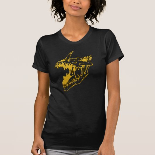 デビル・ドッグ・スカル 黒Tシャツ Tシャツ (正面)