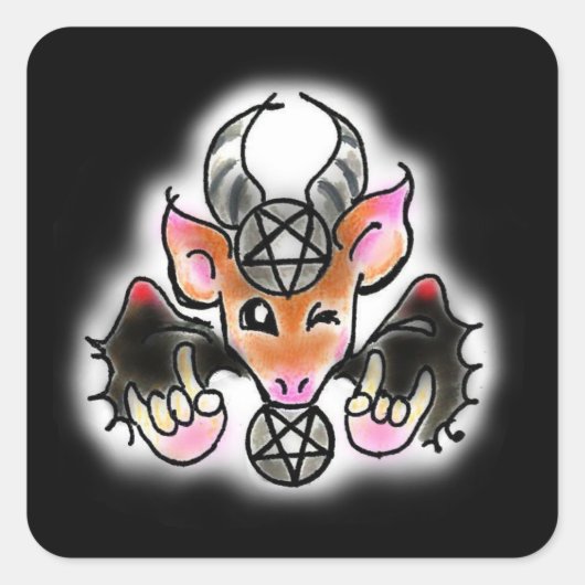 デビル(悪魔)ちゃん スクエアシール (正面)