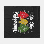 デビーのクールなクリスマスツリー デザインTシャツ おしゃれ ユニーク フリースブランケット (正面(横))