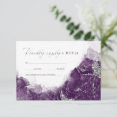 デビーU-W大理石グリッター結婚ズプラムSLVR ID644 出欠カード (スタンド正面)