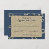 デビ素朴ッドバー（ユダヤ教の）バル・ミツバー反応 出欠カード (正面/裏面)