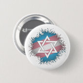 デビ絵を描ッドの（ばちゃばちゃ）跳ねるトランスジェンダープライドスター 缶バッジ (正面&裏面)