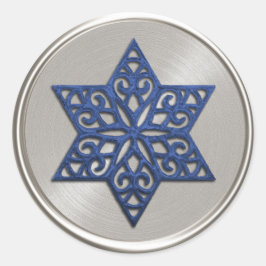 デビ華美ッド封筒用シールの青い星 ラウンドシール