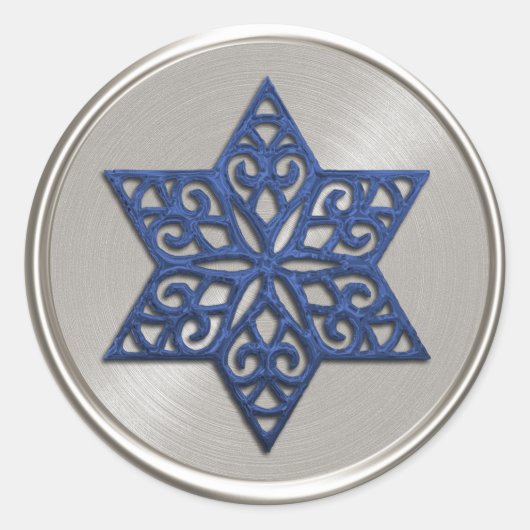 デビ華美ッド封筒用シールの青い星 ラウンドシール (正面)