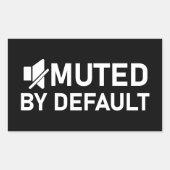 デフォルトのミニマルTシャツでミュート – オーディオV2 長方形シール (正面)