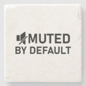 デフォルトのミニマルTシャツオーディオV1でミュート ストーンコースター (正面)