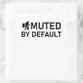 デフォルトのミニマルTシャツオーディオV1でミュート 長方形シール (バッグ)