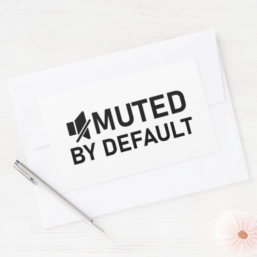 デフォルトのミニマルTシャツオーディオV1でミュート 長方形シール (封筒)