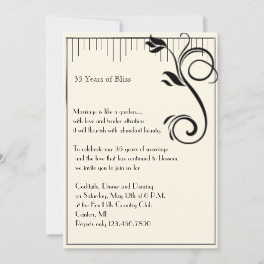 デフランスのコバラブラッククリーム記念日 招待状 (正面)