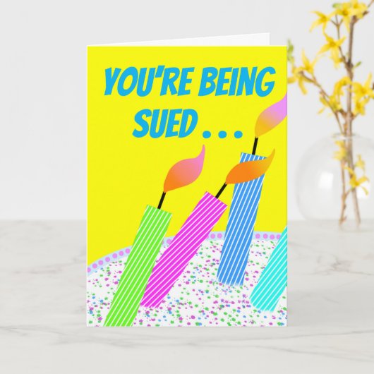 デフレおもしろい誕生日訴訟 カード (黄色い花)