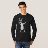 デブおもしろいビングゼブラトップ動物愛好家 Tシャツ (正面フル)