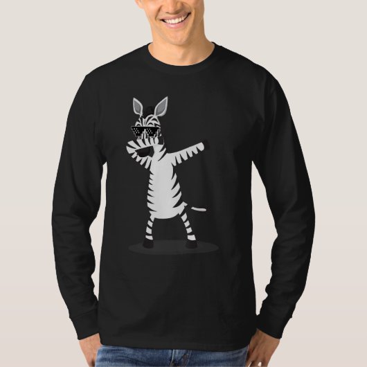 デブおもしろいビングゼブラトップ動物愛好家 Tシャツ (正面)