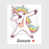 デブカッコいいビングユニコーンレインボートレンディーダンスムーブメント シール (シート)