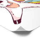 デブカッコいいビングユニコーンレインボートレンディーダンスムーブメント ポスター (角)