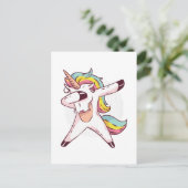 デブカッコいいビングユニコーンレインボートレンディーダンスムーブメント ポストカード (スタンド正面)