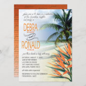 デブラエメラルドウォーターズトロピカルビーチ |パパイヤ感じ 招待状 (正面/裏面)