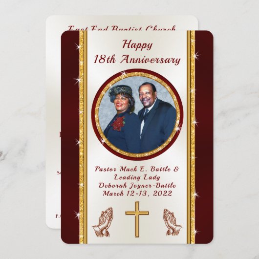 デブラバトル18th教会の記念日招待状 招待状 (正面/裏面)