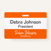 デブラプロフェッショナルクラシックカラーモダンのストライプ バッジ (裏面)