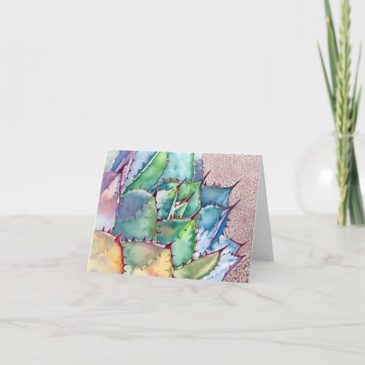 デブラリーBaldwin著リュウゼツランの水彩画カード カード (正面)