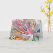 デブラリーBaldwin著Graptoveriaの水彩画 カード (黄色い花)