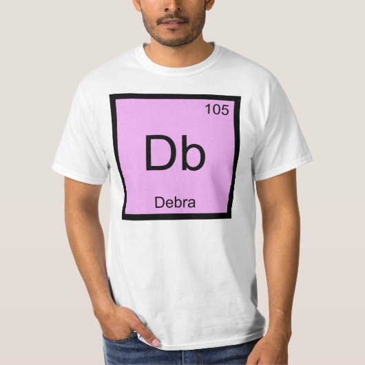 デブラ名化学元素周期表 Tシャツ (正面)