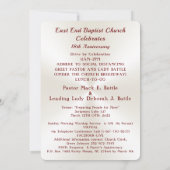 デブラ・バトル 18周年教会記念日招待状 招待状 (裏面)