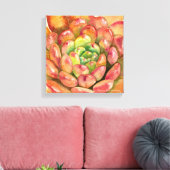 デブラ・リー・ボールドウィンによるSedeveria 'Pink Ruby' キャンバスプリント (インサイチュ (リビング))