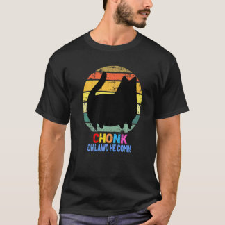 デブ猫スケールミーム 懐かしの「Oh lawd he comin'」ミーム Tシャツ
