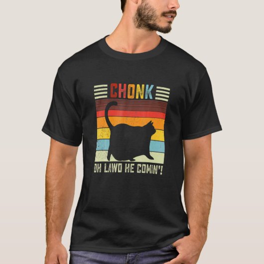 デブ猫 猫ミーム 猫パパ 猫ママ Tシャツ (正面)
