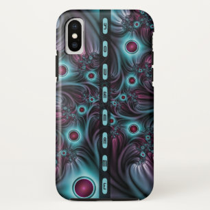 デプスブルーピンク抽象芸術のフラクタルアート名 iPhone XSケース