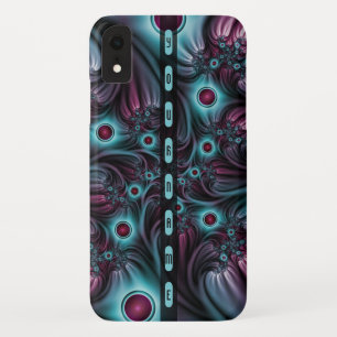 デプスブルーピンク抽象芸術のフラクタルアート名 iPhone XRケース