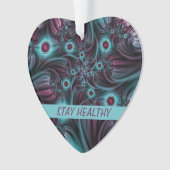 デプスブルーピンク抽象芸術フラクタルアート文字 オーナメント (正面)