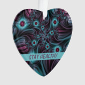 デプスブルーピンク抽象芸術フラクタルアート文字 オーナメント (正面)