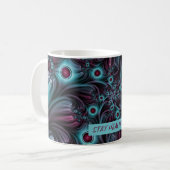 デプスブルーピンク抽象芸術フラクタルアート文字 コーヒーマグカップ (正面左)