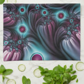 デプスブルーピンク抽象芸術フラクタル キッチンタオル (折り畳み)