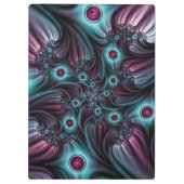 デプスブルーピンク抽象芸術フラクタル クリップボード (裏面)