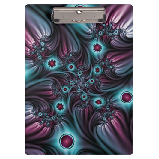 デプスブルーピンク抽象芸術フラクタル クリップボード (正面)