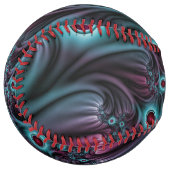 デプスブルーピンク抽象芸術フラクタル ソフトボール (正面左)