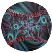 デプスブルーピンク抽象芸術フラクタル ソフトボール (裏面)