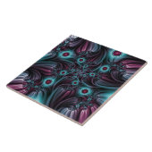 デプスブルーピンク抽象芸術フラクタル タイル (側面)