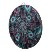 デプスブルーピンク抽象芸術フラクタル ダーツボード (正面右)